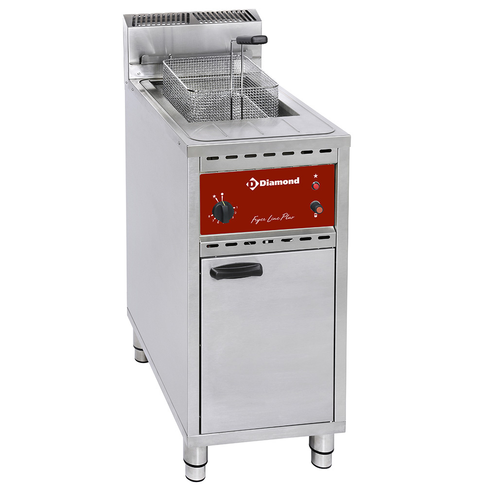 FSM-16G/C Friteuse gaz, 1 cuve 16 lit., sur meuble