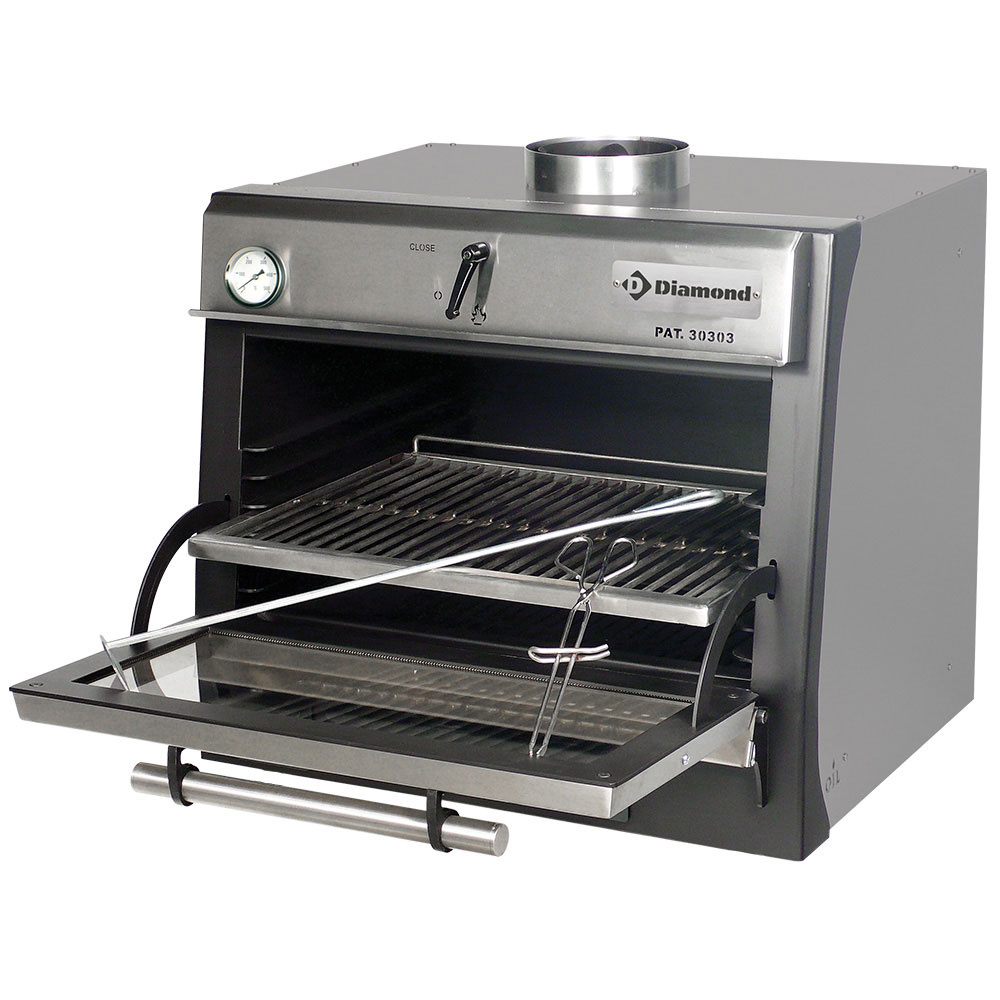 CBQ-060/SS Four-BBQ à charbon, GN 1/1 (60 Kg/h)/Inox