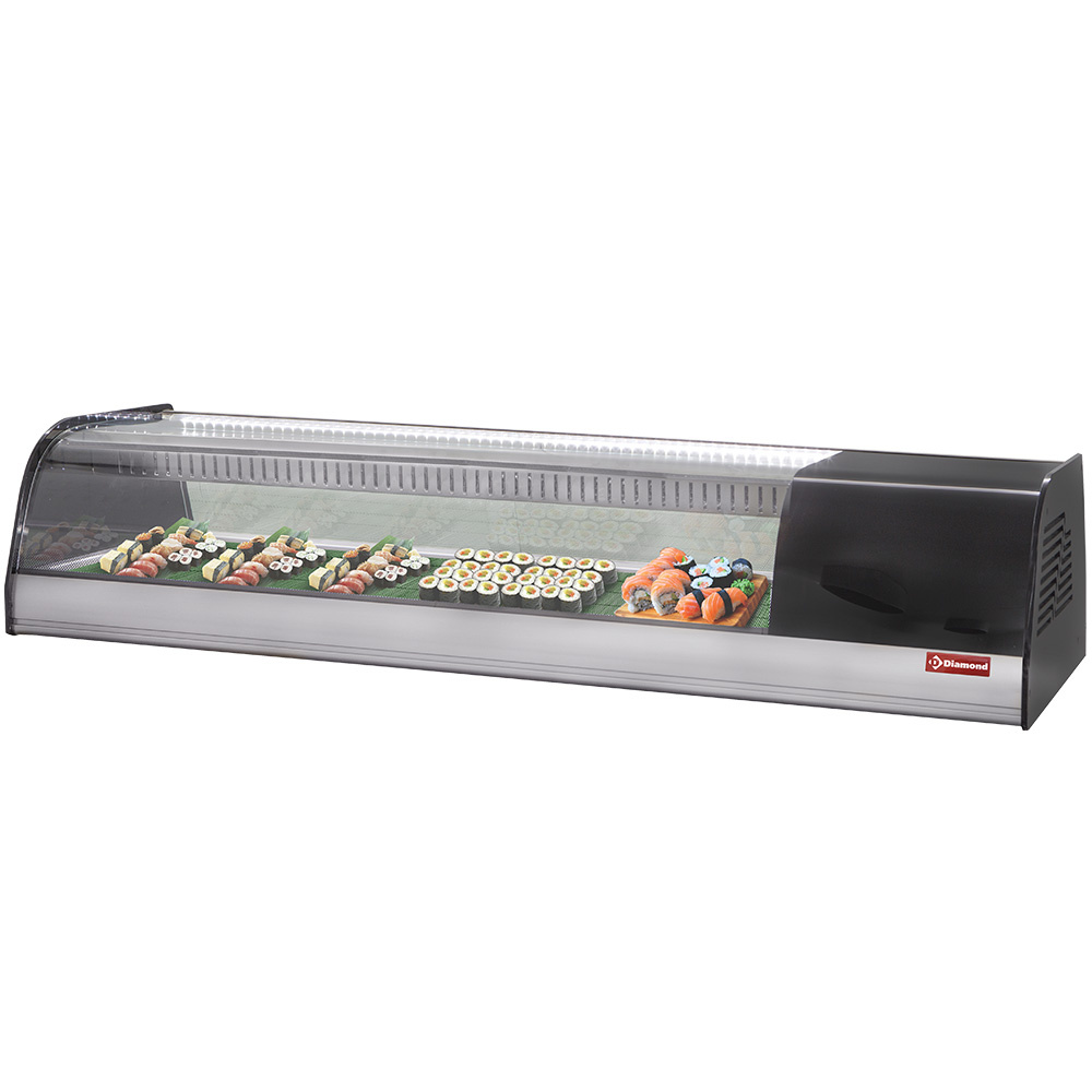 TR8-SH/R6 Vitrine réfrigérée pour sushis, double fond perforé (inclus)
