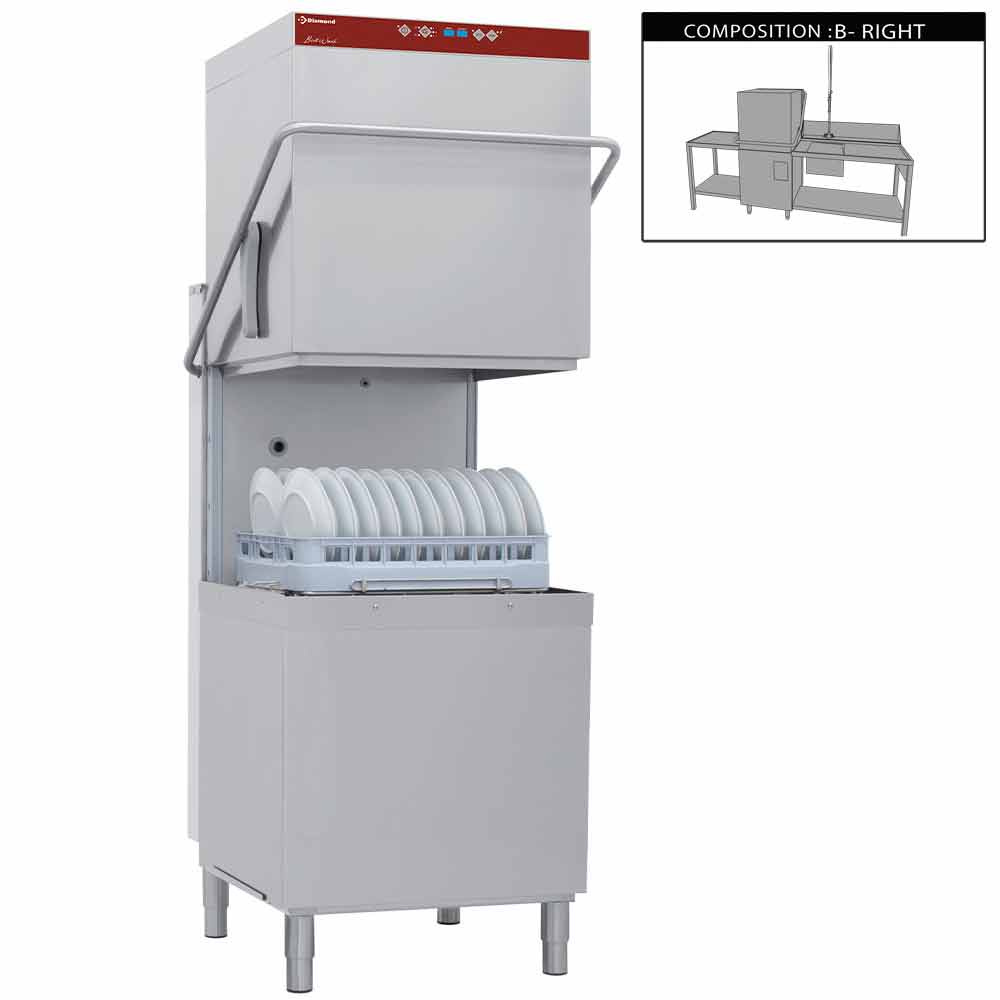 DCR37/6-AC/B-D Lave-vaisselle à capot complet, compose de :