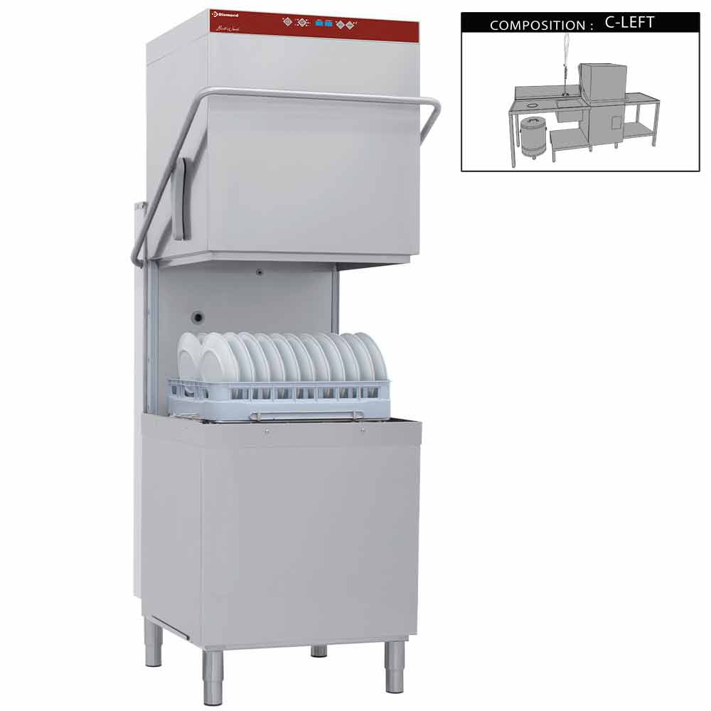 DCR37/6-AC/C-S Lave-vaisselle à capot complet, compose de :