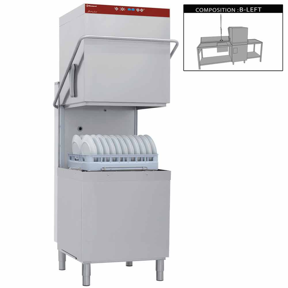 DCR37/6-AC/B-S Lave-vaisselle à capot complet, compose de :