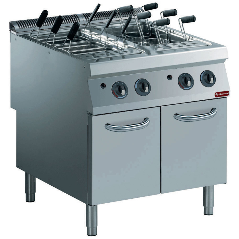 G22/CPA8-N Cuiseur à pâtes gaz, 2 cuves GN 1/1, sur meuble (sans paniers)