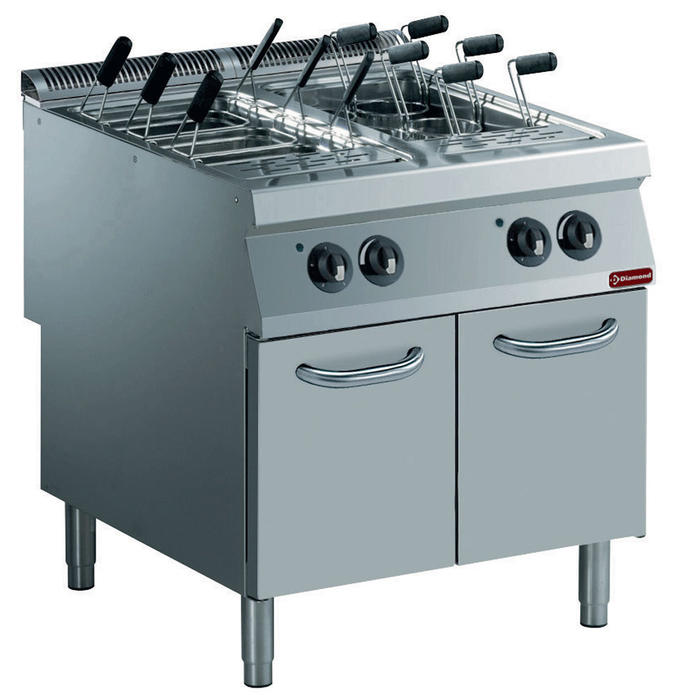 E22/CPA8-N Cuiseur à pâtes électrique, 2 cuves GN 1/1, sur meuble (sans paniers)