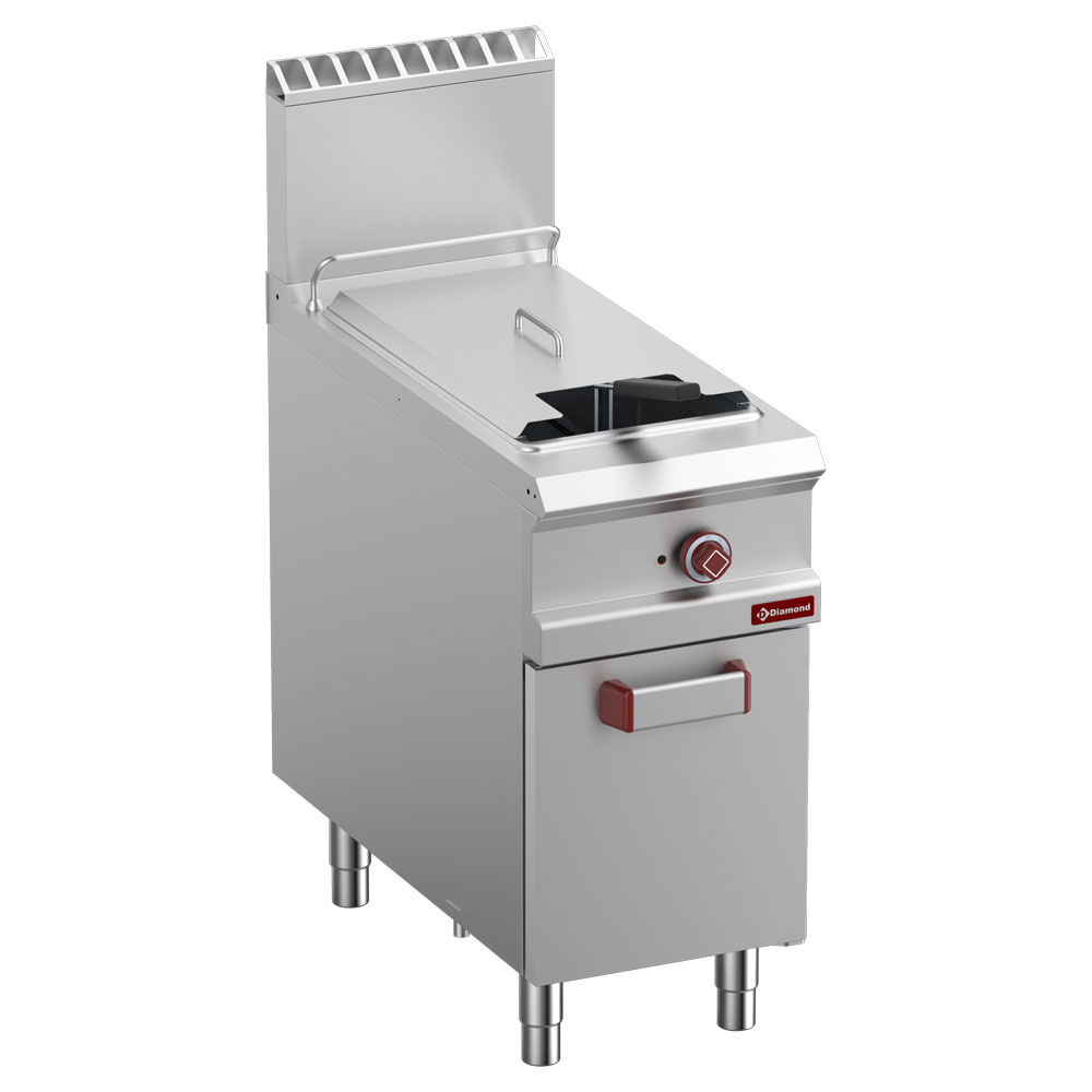 G9/F21A4-NY Friteuse gaz 1 cuve "Y" 21 lit. (21 kW) sur meuble fermé