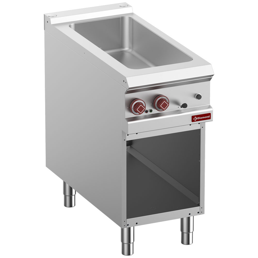 E9/BMA4-N Bain-marie électrique 4x GN 1/3-150 mm, armoire ouverte