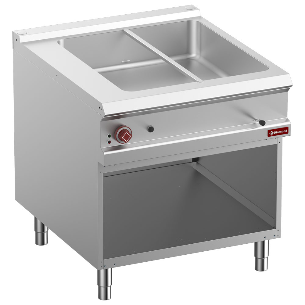 E9/BMA8-N Bain-marie électrique 8x GN 1/3-150 mm, armoire ouverte