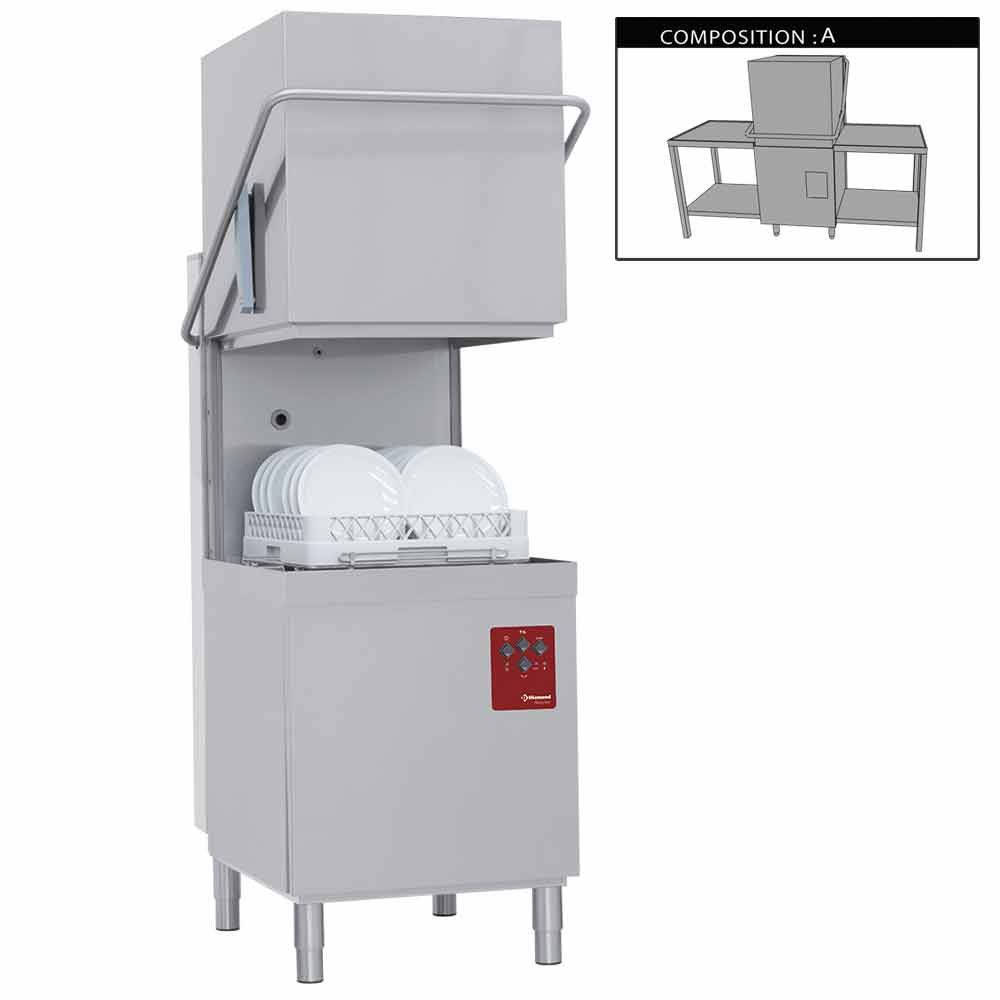 015-25D/6/A Lave-vaisselle à capot complet, compose de :