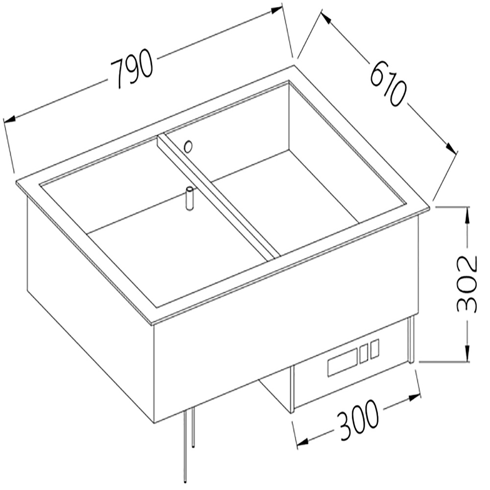 DI/BX08-P Elément bain-marie 2 GN 1/1