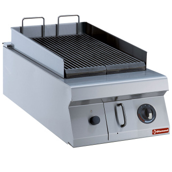 Gas steam grill, module 1/1, grid in cast iron "double sided"