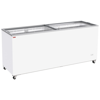 Bar counter with 2 compartments, draining board + grid, 1 sink on the left.