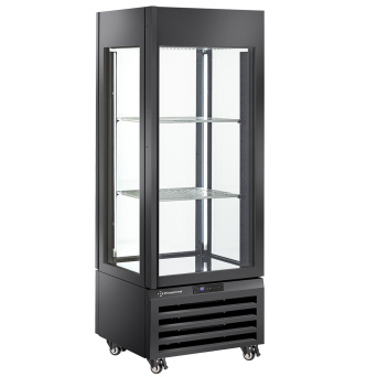 FULL vitrine 600 Lt., 5 glass levels, ventilated - ICE CREAM & PASTRY - BLACK