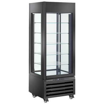 [10358] Fully glassed showcase" 440 Lt., 1 level + 2 shelves, ventilated - WINE - BLACK