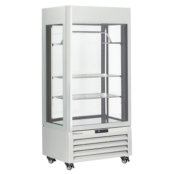 [10380] Fully glassed showcase" 600 Lt., 1 level + 4 shelves, ventilated - WINE - WHITE