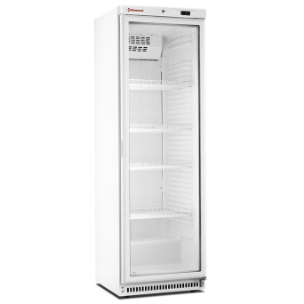 [10426] Ventilated fridge, 525 liters, glass door, GN2/1+600x400, stainless steel