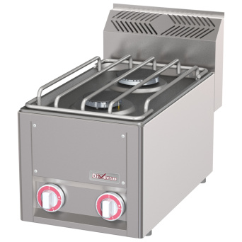 [10684] Gas range 6 burners, on open cupboard
