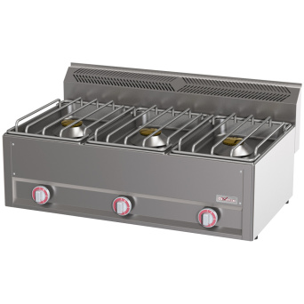 [10686] Gas range 6 burners, on gas oven GN 2/1 and cupboard