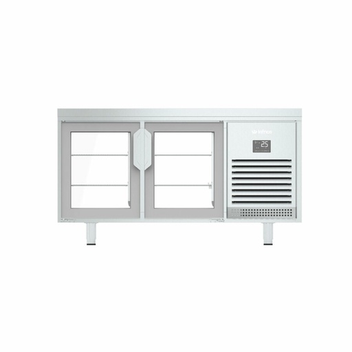 [11137] MR 1620 PDCR Table réfrigérée centrale 600×400 porte double face Série 800