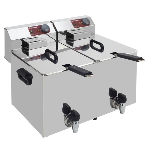 [11658] WR-EF16-D8 Friteuse de table électrique 2x 8 litres + robinet de vidange