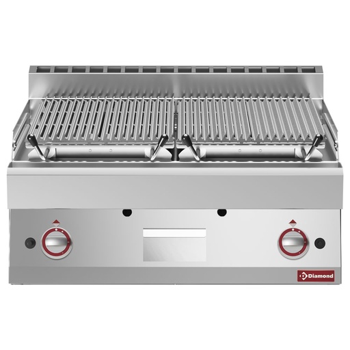 [11821] WR-PLX2-80 Grill pierre de lave, 1/1 module, grille en fonte "double face"