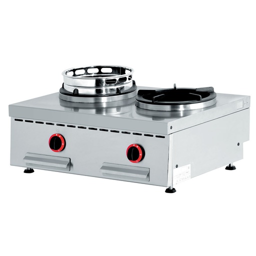 [11879] WGX2-8/T Feux wok gaz de table, 2 feux (2x 13 kW)