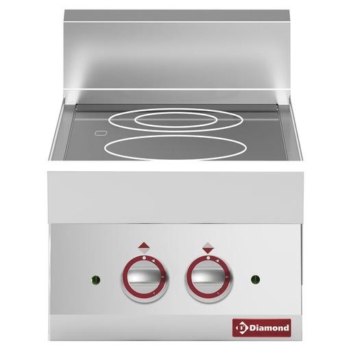 [13443] E65/2VC4T-230V/3-N Cuisinière électrique vitro-céramique 2 foyers -top- "Alpha 650"