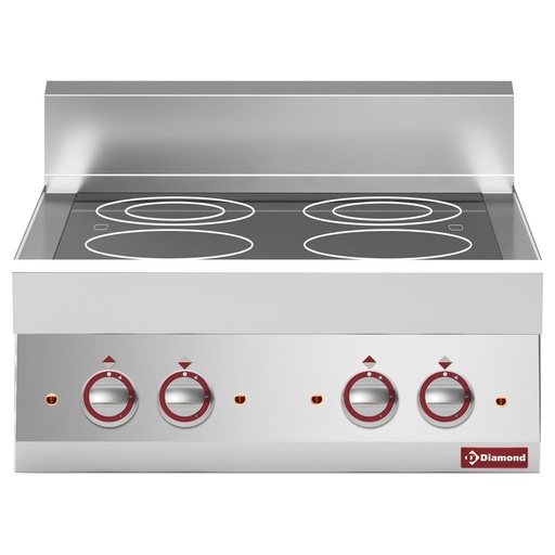 [13451] E65/4VC7T-N Cuisinière électrique vitrocéramique 4 foyers -Top-