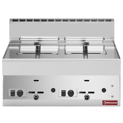 [13528] G65/F16-7T-N Friteuse gaz 2 cuves 8 litres -Top-