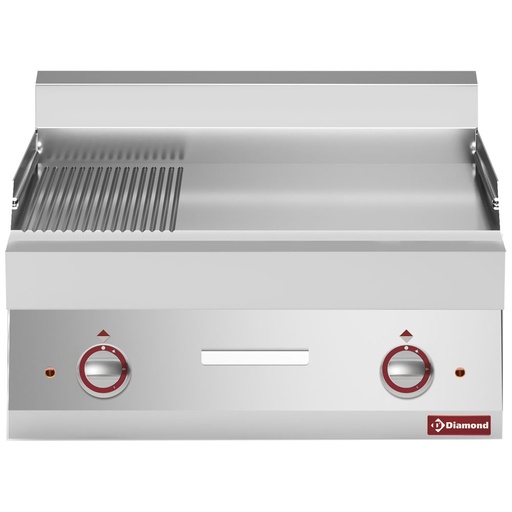 [13566] E65/PM7T-230V/3-N Plaque de cuisson électrique 2/3 lisse et 1/3 rainurée -top- "Alpha 650"