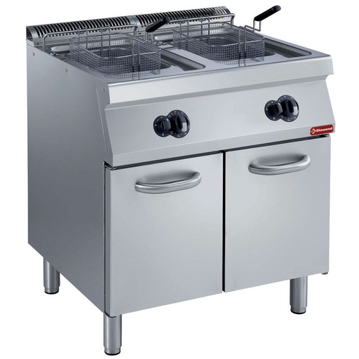 [14222] G17/F30A8-N Friteuse gaz 2 cuves en "Y" 2x 15 litres, brûleurs extérieurs, sur armoire