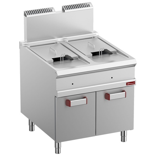 [14696] G9/F36A8-N Friteuse gaz 2 cuve 18 lit. (2x 18 kW) sur meuble fermé