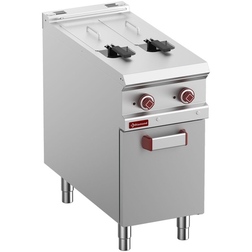 [14709] E9/F2V8A4-N Friteuse électrique 2 cuves 8 lit. sur meuble fermé