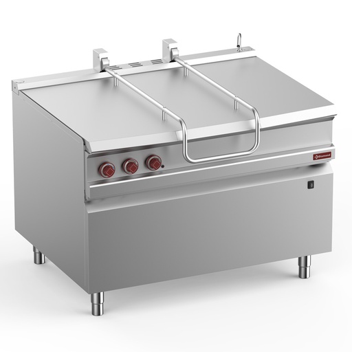 [14781] E9/BRI12-N Sauteuse basculante électrique, cuve inox 120 lit. sur meuble