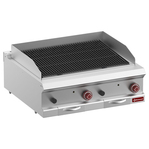 [14925] G7/GPL8T-ZN Grill pierre de lave, module 1/1, grille en fonte "double face"-Top-