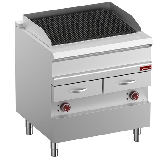[14935] E7/GVQA8-N Grill Vapeur électrique, grille en fonte "double face", module 1/1