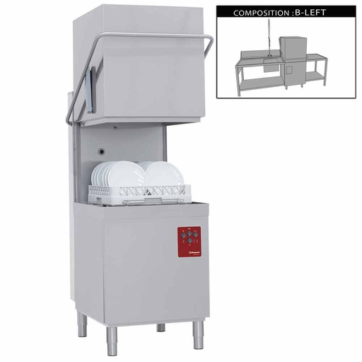 [15056] D26/6B/B-S Lave-vaisselle à capot complet, compose de :