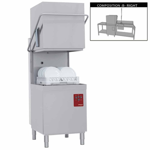 [15089] 015-25D/6/B-D Lave-vaisselle à capot complet, compose de :