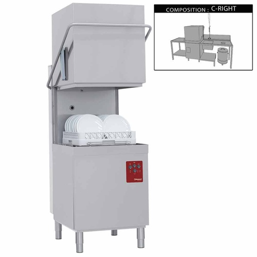 [15116] DXE8/6/C-D Lave-vaisselle à capot complet, compose de :